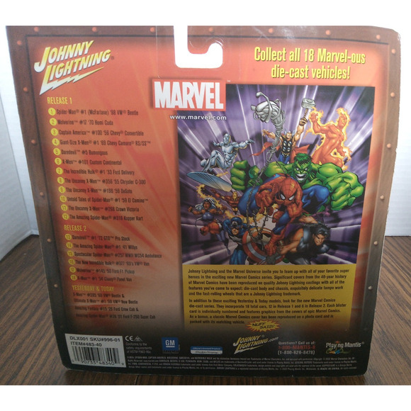 Johnny Lightning Marvel Yesterday & Today X-Men (2002 Playing Mantis) Sealed - Picture 2 of 4